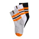 Kindersocken Gr. 31-33 3er Set STRIPES Schwarz / Weiß/ Grau